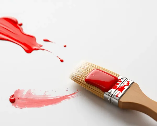 Pinceau peint avec peinture rouge PNG image