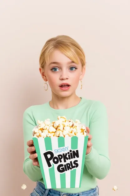 Popcorn de Fille Mince Tentation de Snacking Irresistible