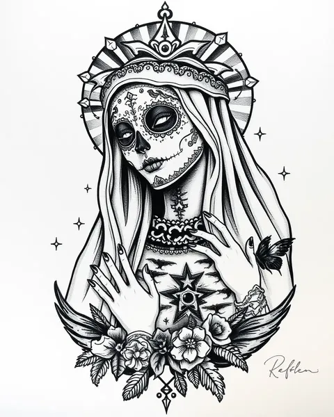 Portfolio de conception de tatouage de Santa Muerte