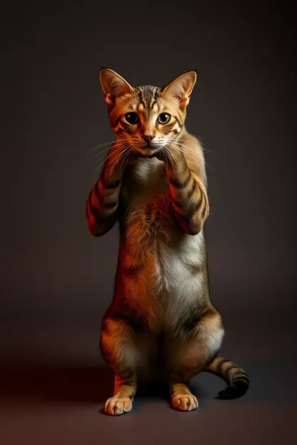 Pose érotique de fille avec chat à quatre pattes