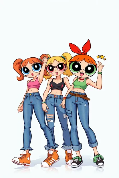 Powerpuff Girls nouvelles jeans déclenchent leur puissance