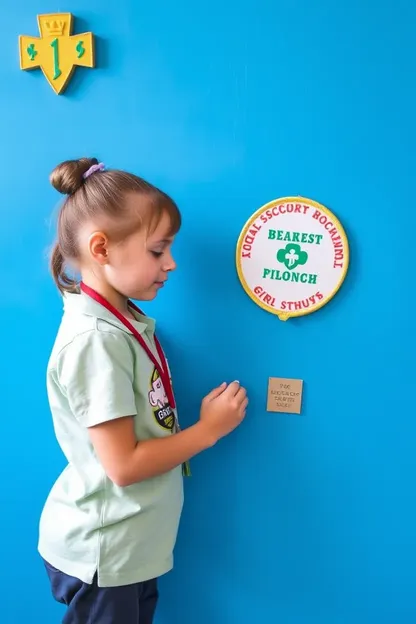 Processus de placement de badge de guide des scouts