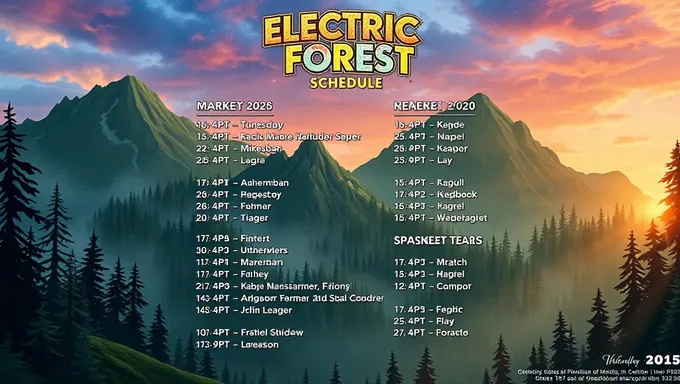 Programmation d'Electric Forest 2025 dévoilée avec programmation excitante