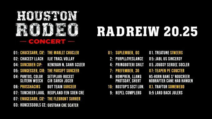 Programme de concerts du Rodeo de Houston 2025 publié à temps