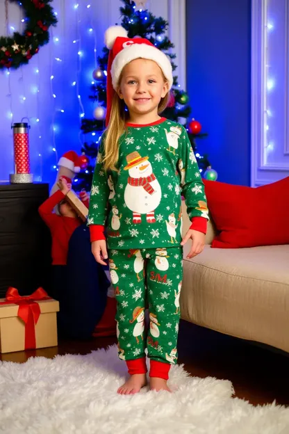 Pyjamas de filles avec un sentiment de fête de Noël cosy