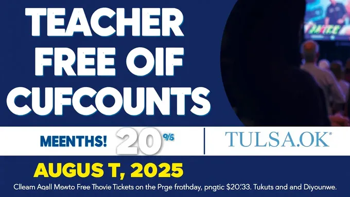 Remises pour les enseignants sur les billets de cinéma à Tulsa OK en août 2025 et coût