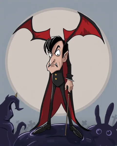 Représentation visuelle classique du monstre Dracula : un dessin de cartoon