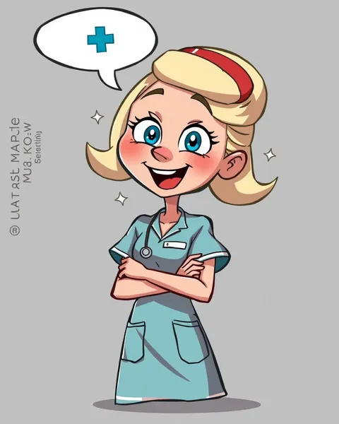 Rire aux images de nurse amusante en bande dessinée