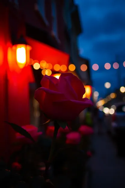 Rose, bonne nuit, photo captures un moment serein