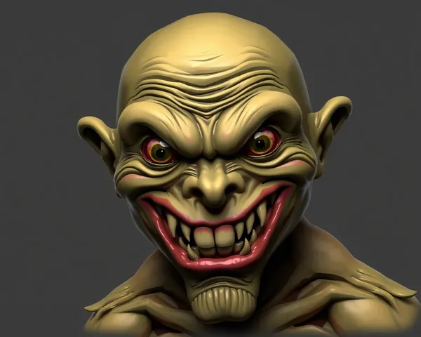 Scary Troll Face PNG Image with Text : Visage de Troll Effrayant PNG Image avec Texte