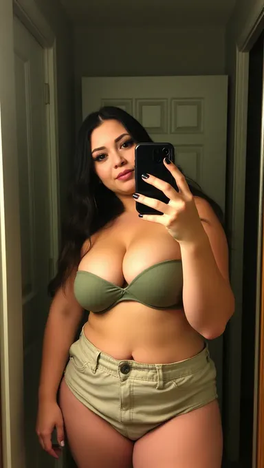 Seins nus bbw dans un selfie au miroir, seins énormes