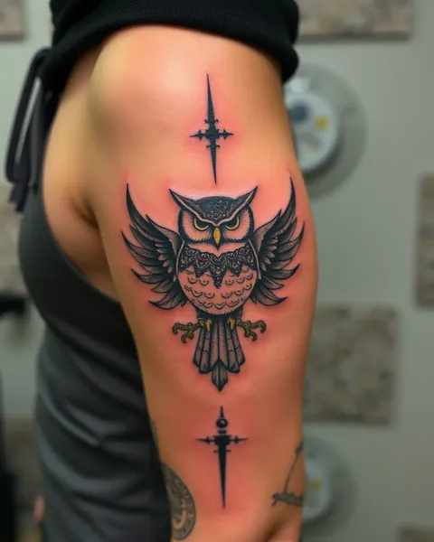 Signification des hiboux dans un design de tatouage d'hibou