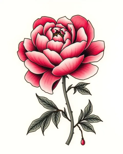 Signification du tatouage de fleur de pivoine : un symbole de prospérité