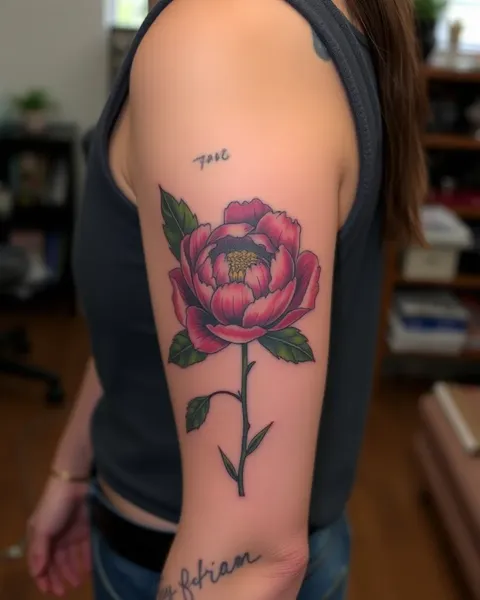 Signification du tatouage de peonie : incarnation de la chance et d'une vie heureuse