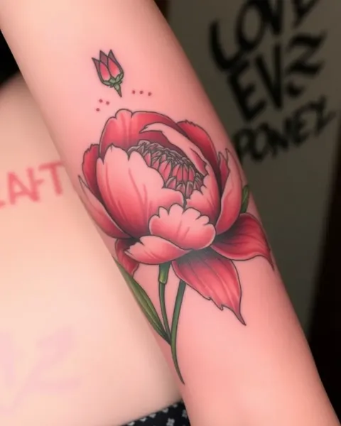 Signification du tatouage de pivoine : représentation de la bonne fortune et de la prospérité