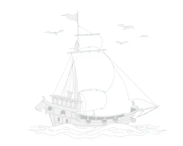 Silhouette de Navire Pirate Png Vecteur