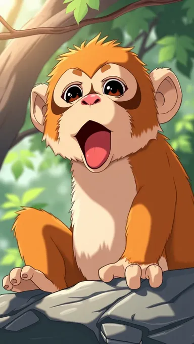 Singe anime sur les seins GIF : Moment hilarant de singe anime aux seins