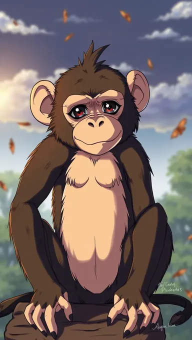 Singe anime sur les seins GIF : Obsession de singe anime aux seins