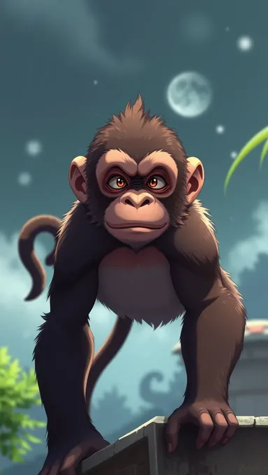 Singe anime sur les seins GIF : Scène hilarante de singe anime aux seins