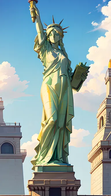 Statue de la Liberté R34 : Monument Célèbre dans le Port de Manhattan