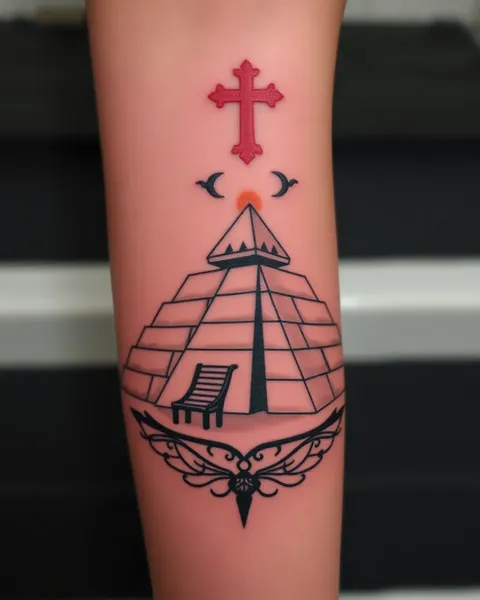 Symbole unique du tatouage pyramide sur la peau humaine