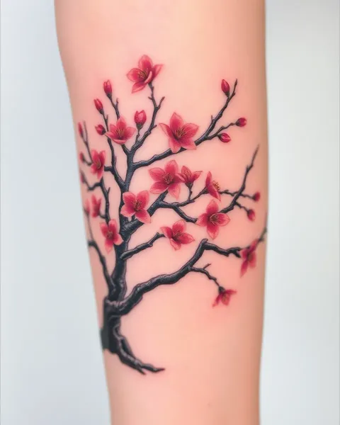 Symbolisme du sapin de tatouage Sakura