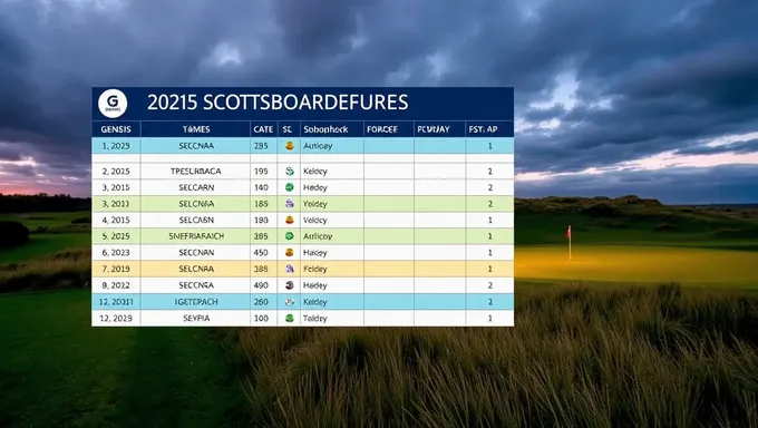 Tableau de classement de l'Open écossais Genesis 2025 Aperçu