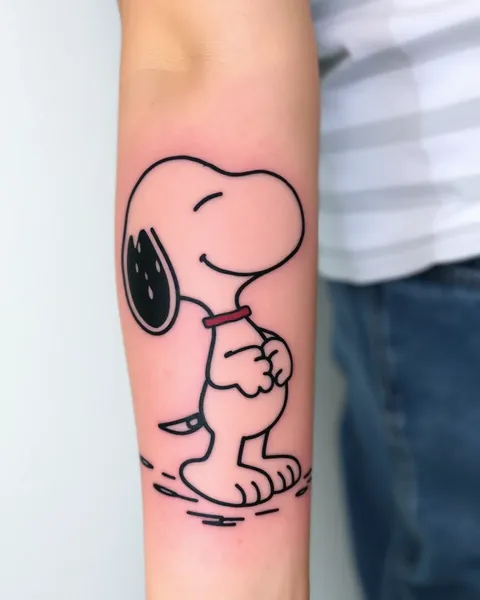 Tatouage Snoopy : conception de compagnon loyal