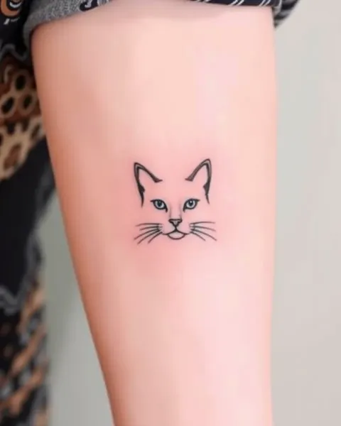 Tatouage de Chat Minimaliste pour un Design Unique et Excentrique