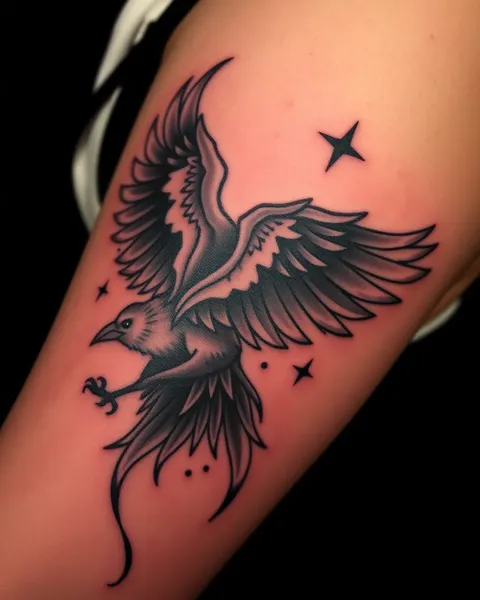 Tatouage de Corbeau : Intelligence et Sagesse en Un