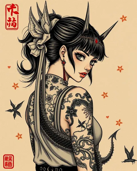 Tatouage de dragon Xumo fille : beauté et force combinées