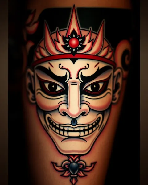 Tatouage de masque japonais : Réprésentation symbolique