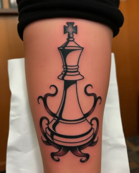 Tatouage de pièce d'échecs comme représentation du jeu de la vie