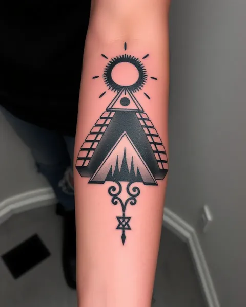 Tatouage de pyramide : Artwork symbolique et puissant de spiritualité