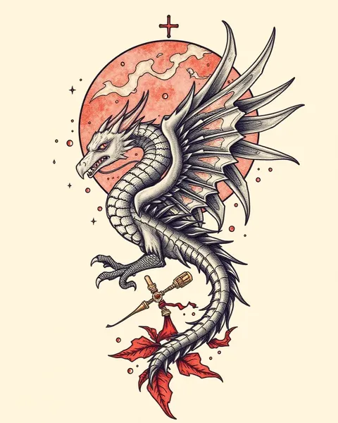 Tatouage dragon-hawk : Symbole de sagesse et d'intuition