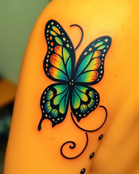 Tatouage papillon traditionnel : option de conception temporaire ou permanente