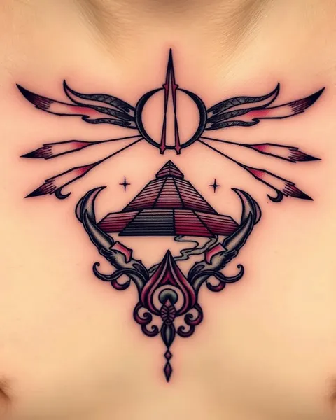 Tatouage pyramide : symbolisant la force et la sagesse intérieure