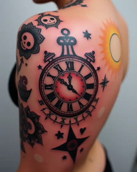 Tatouages d'horloge complexes pour expression artistique