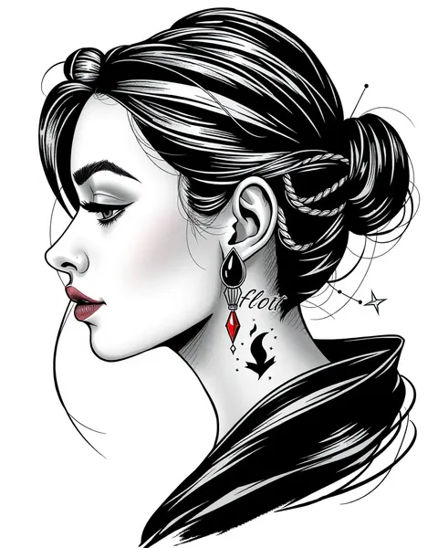 Tatouages d'oreille : touche féminine