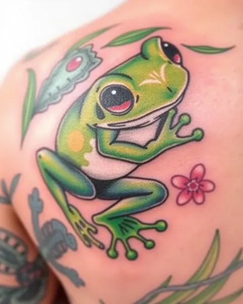 Tatouages de grenouille : conceptions colorées et attirantes