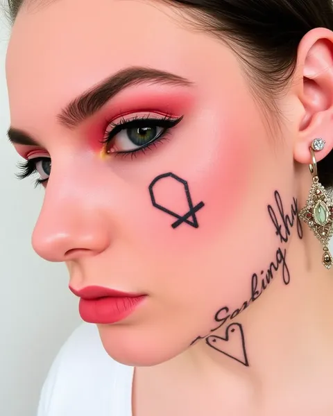 Tatouages de visage petit symbole pour l'empowerment et la confiance en soi