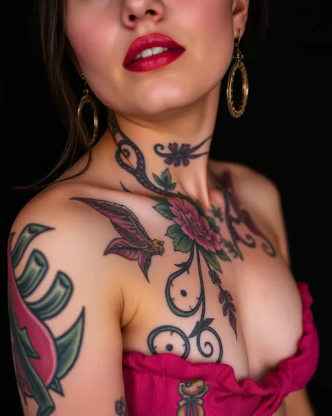 Tatouages féminins avec symboles cachés