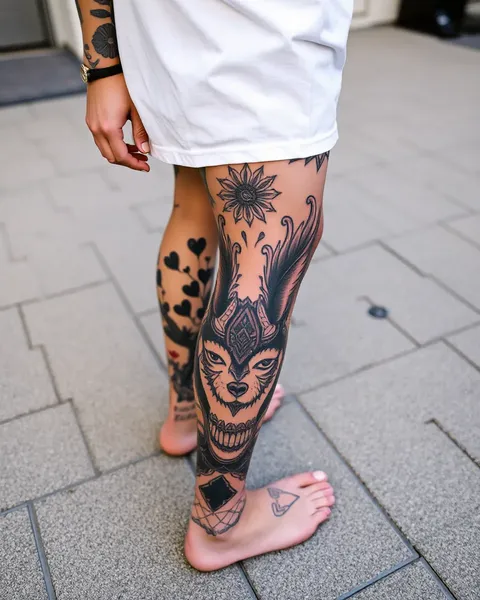 Tatouages pour les hommes sur les jambes