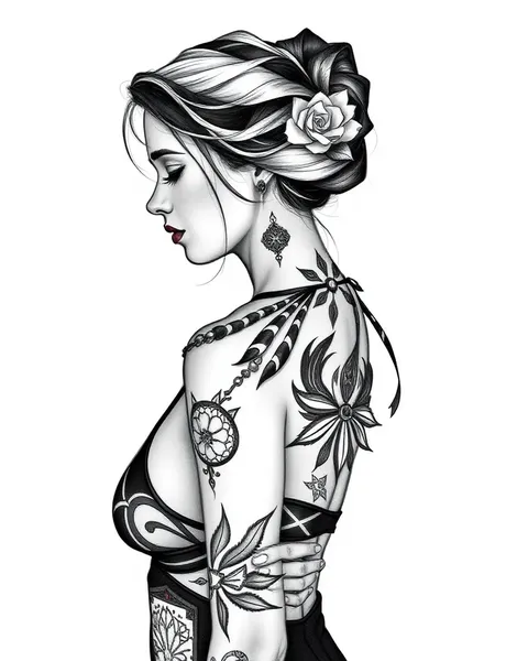 Tatouages tribaux latéraux pour les femmes