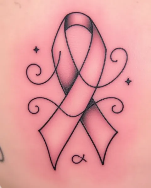 Tatuages de ruban symbolisent la sensibilisation au cancer