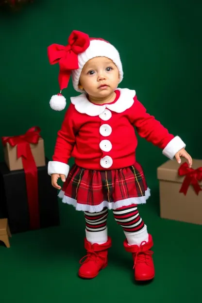 Tenue de Noël douce pour les souvenirs de l'enfance d'une fille