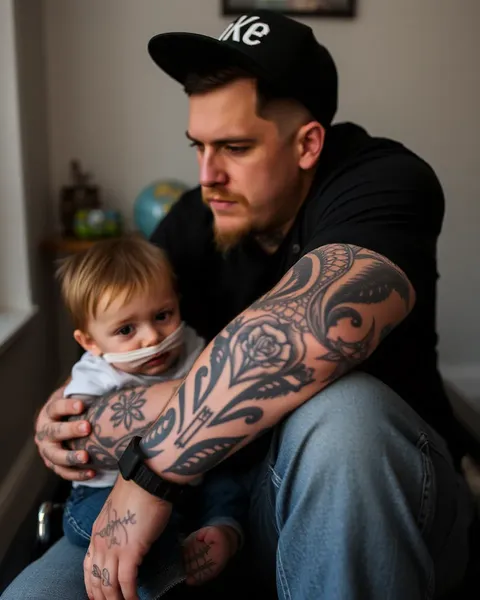 Tradition de tatouage partagée entre un père et son fils