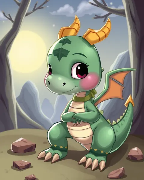 Un portrait de dragon de cartoon