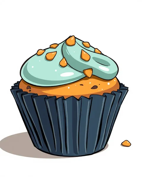 Un tableau de cartoon d'un muffin