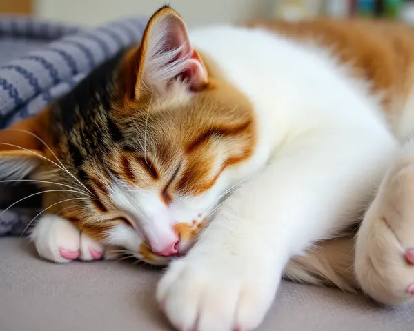 Une Photo de l'Après-Midi de Sommeil Cozy d'un Chat